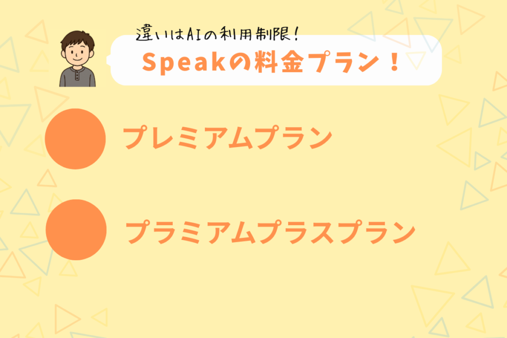 Speakの料金プランの基本情報